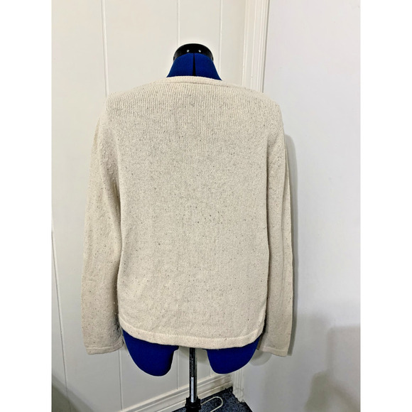 Crazy Horse-Liz Claiborne Silk Wool Embroidered Cardigan-Sz XL-Grandma-Retro - Picture 3 of 9